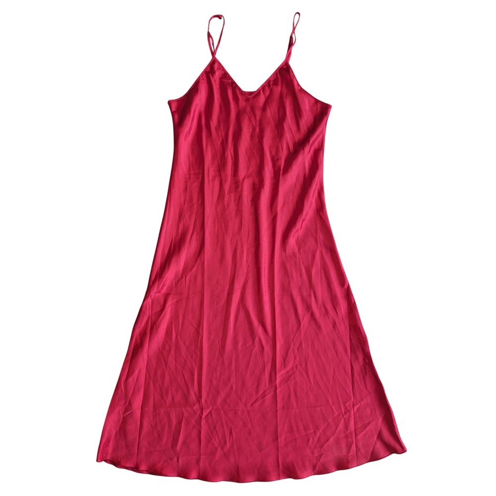 Red Extra Large Satin Maxi Slip Dress Lingerie Sleepwear Spaghetti Strap